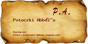 Potoczki Abbás névjegykártya